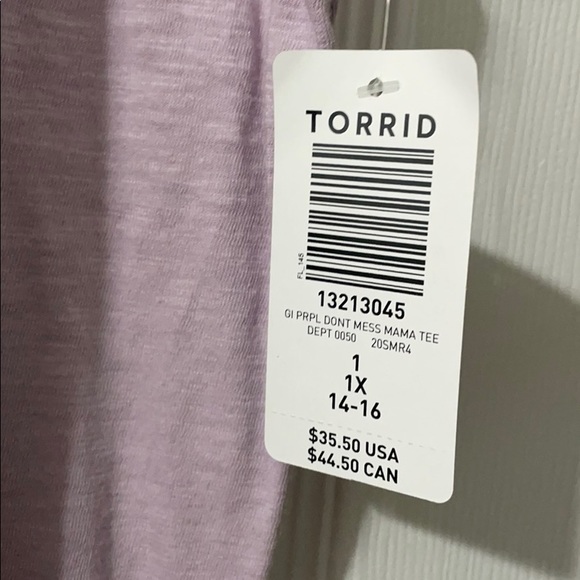 NWT TORRID DONT MESS WITH MAMA TEE PURPLE - Picture 2 of 3